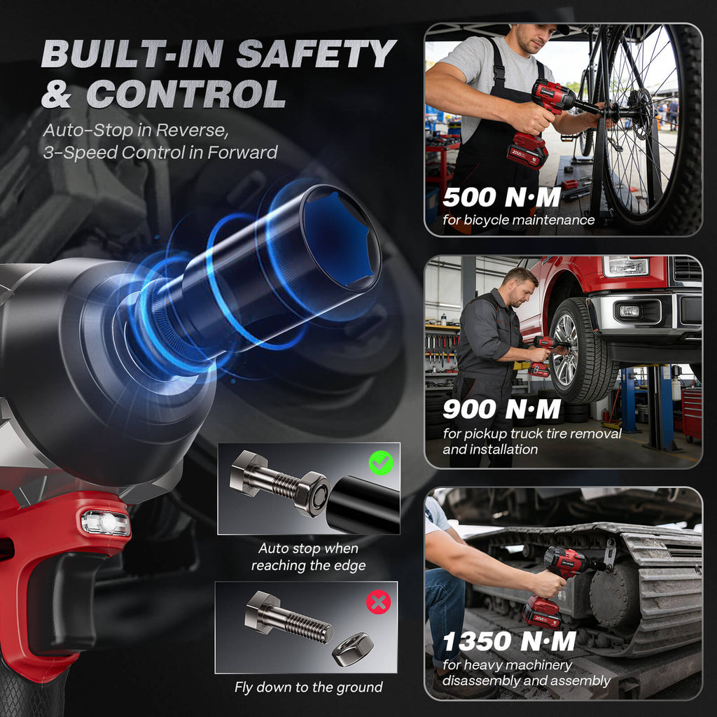 Arccaptain 20V Cordless Brushless Impact Wrench AR-IW100