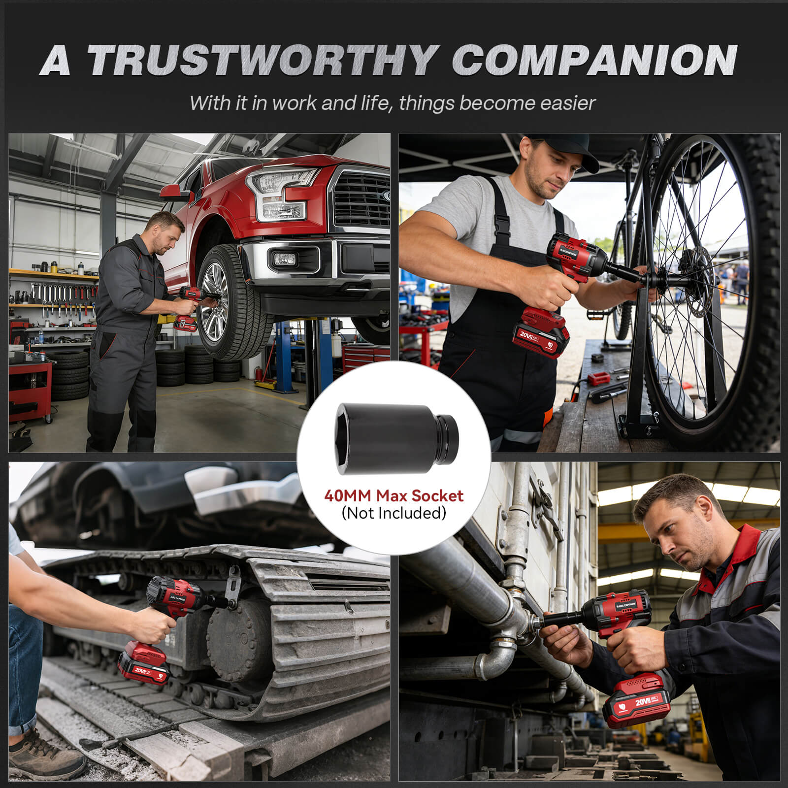 Arccaptain 20V Cordless Brushless Impact Wrench AR-IW100