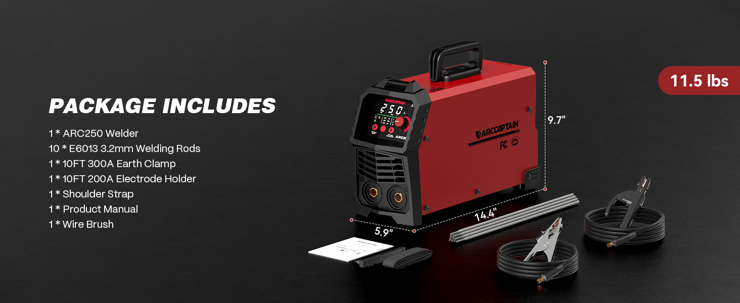 Arccaptain ARC250 250A 230V Professional Stick Welder