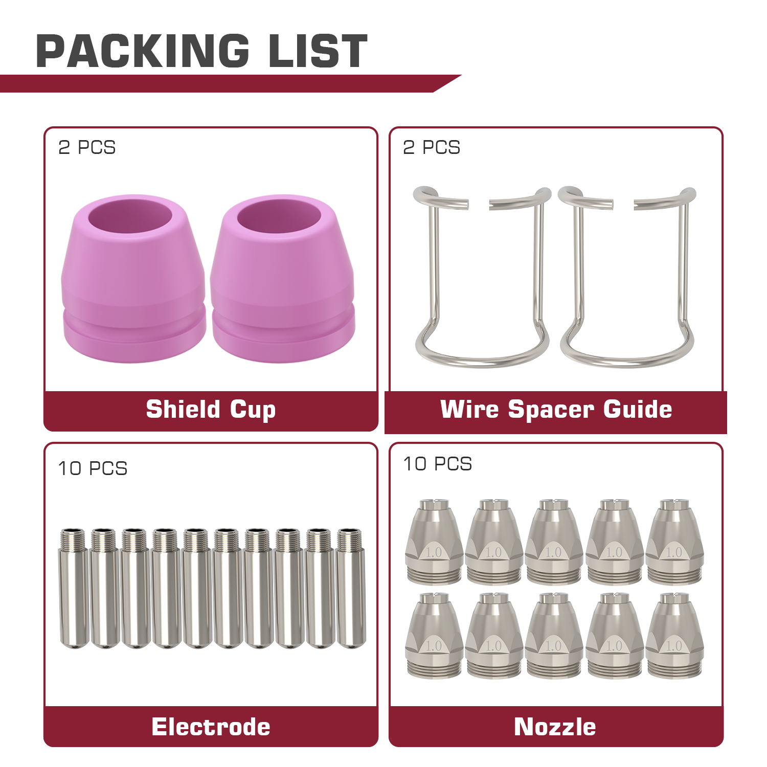 ARCCAPTAIN AG60 Pilot ARC Plasma Cutter Torch Consumables 24 Pcs
