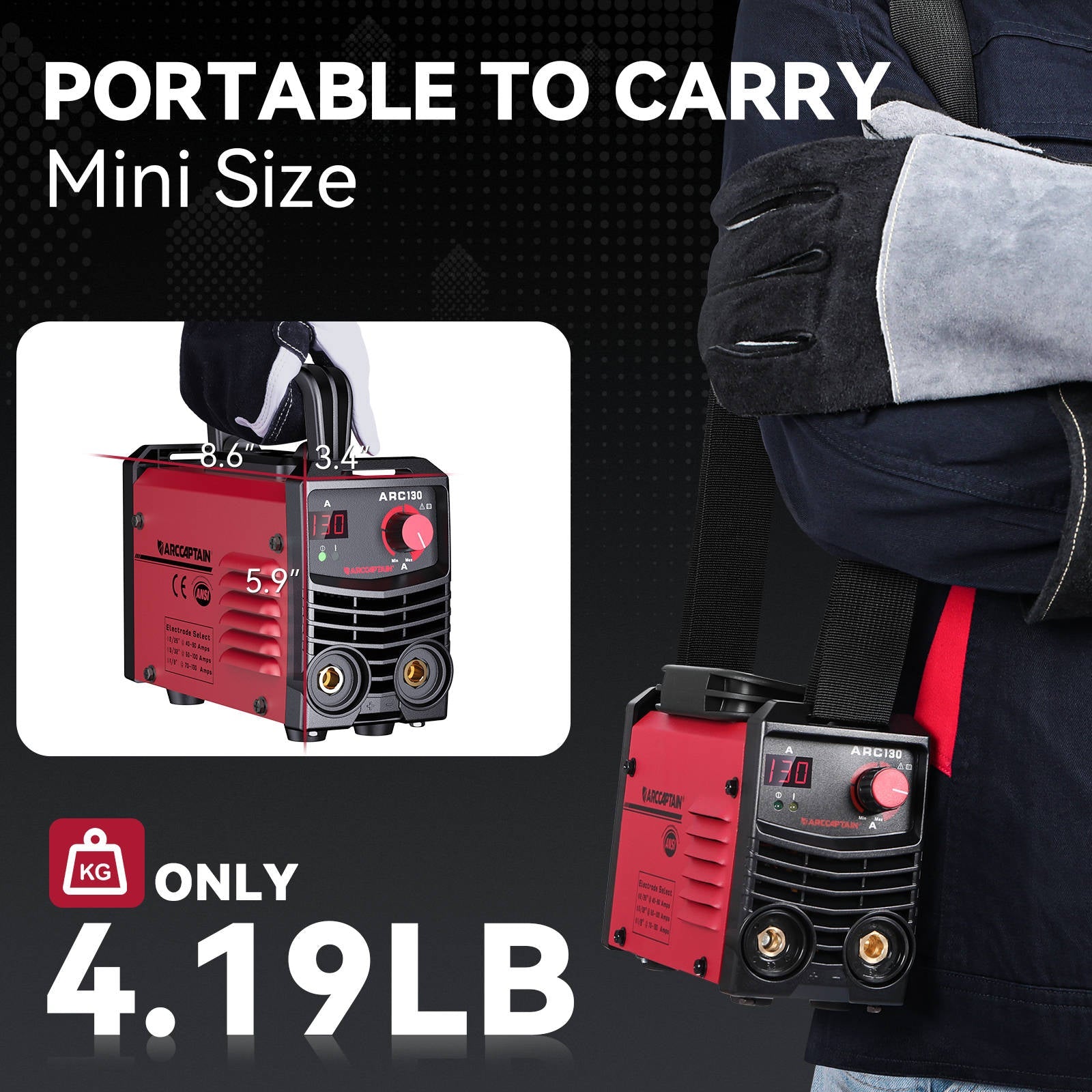 Arccaptain ARC130 110V  Portable Mini Beginner Stick Welder