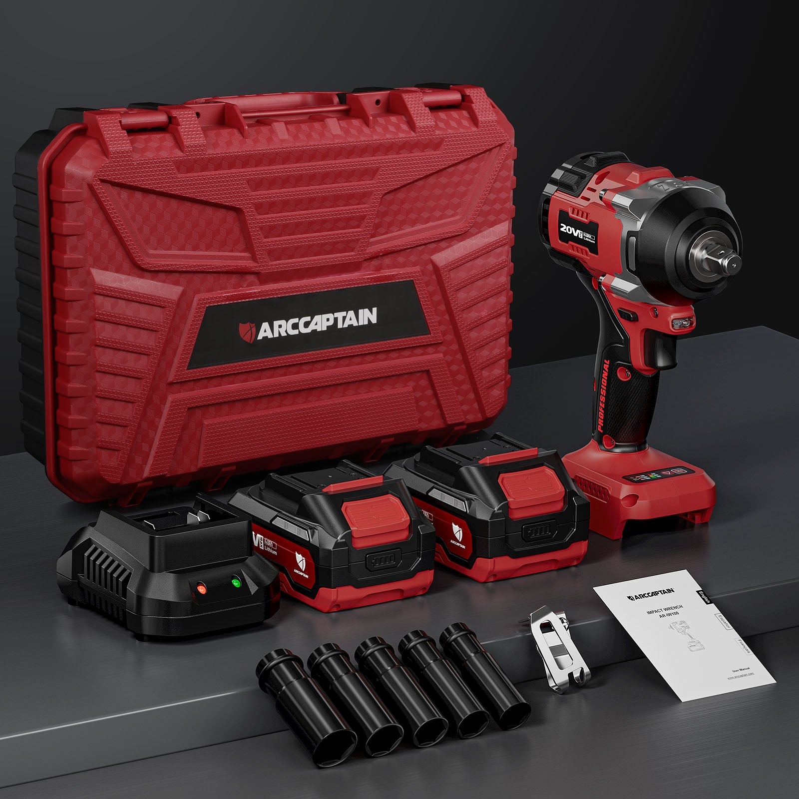 Arccaptain 20V Cordless Brushless Impact Wrench AR-IW100