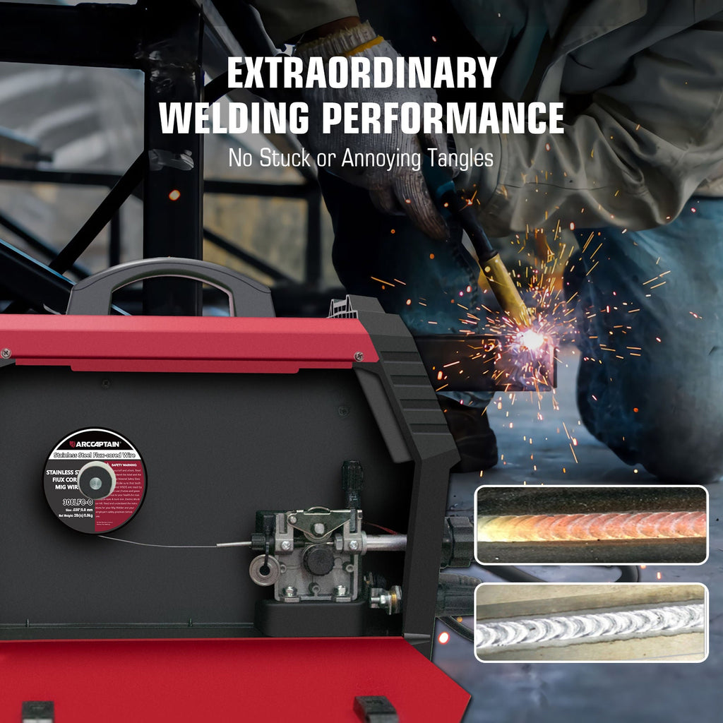 ARCCAPTAIN E308LFC-O Flux Cored Wire 2 Lbs Stainless Steel MIG Welding Wire