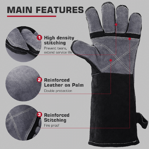 ARCCAPTAIN  16 Inch Leather MIG Welding 932℉ Heat Resistant Glove