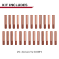MIG Welding Contact Tips 25 Piece For Miller Millermatic