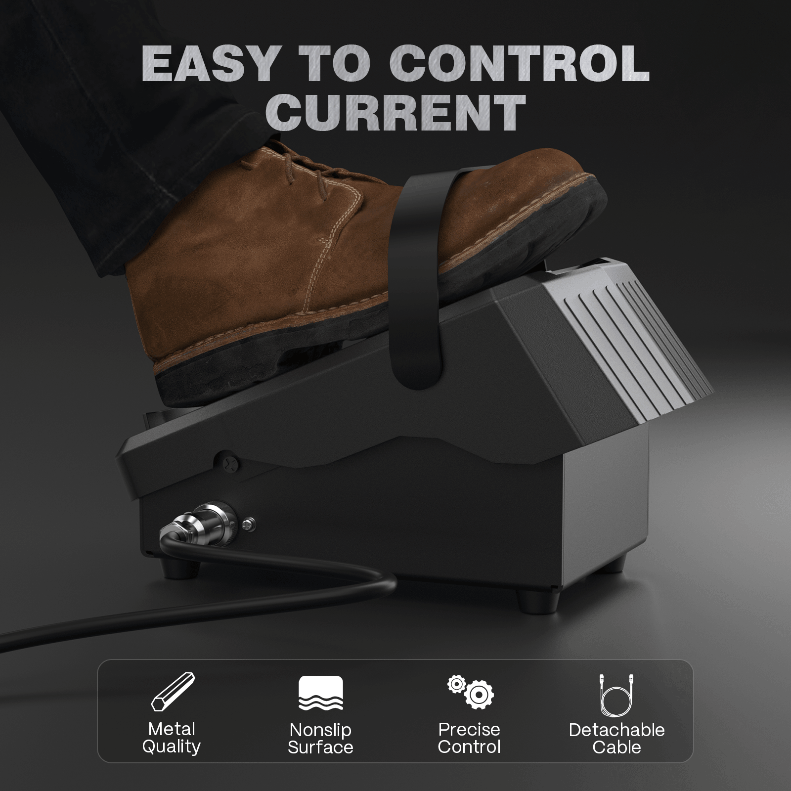 5-Pin Remote Amp Control with Strap Foot Pedal for TIG Welder