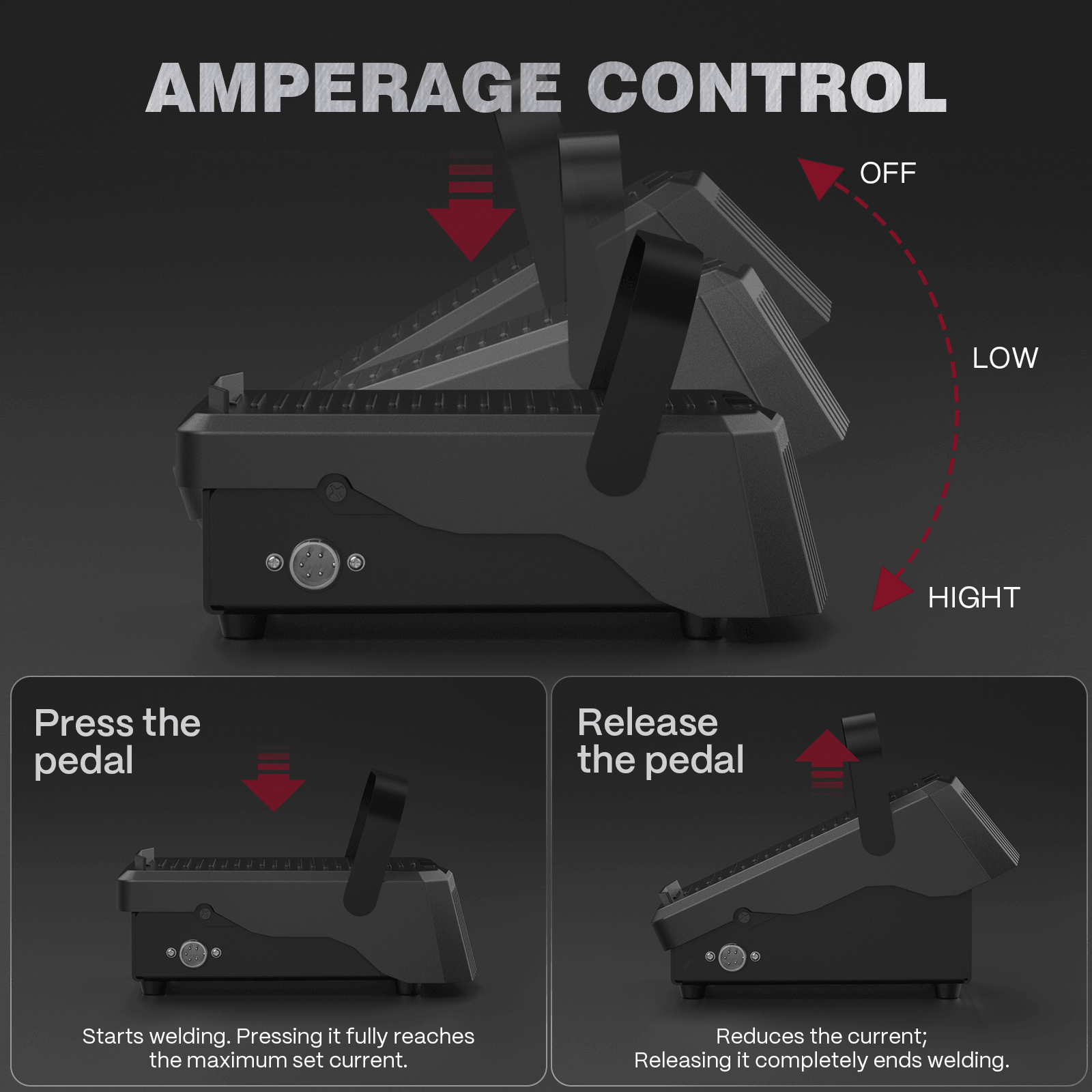 5-Pin Remote Amp Control with Strap Foot Pedal for TIG Welder