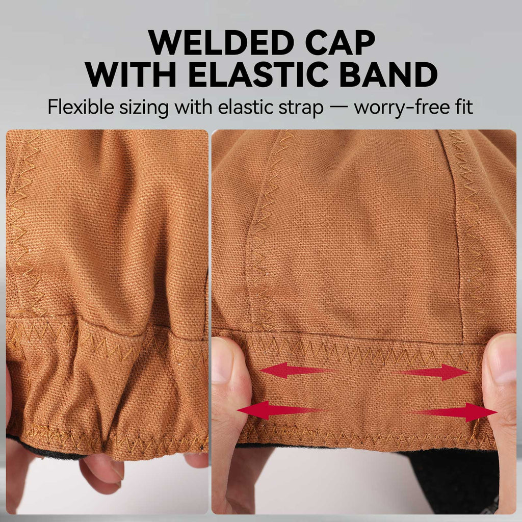 Reversible Pure Cotton Welding Cap with Elastic Retractable Band