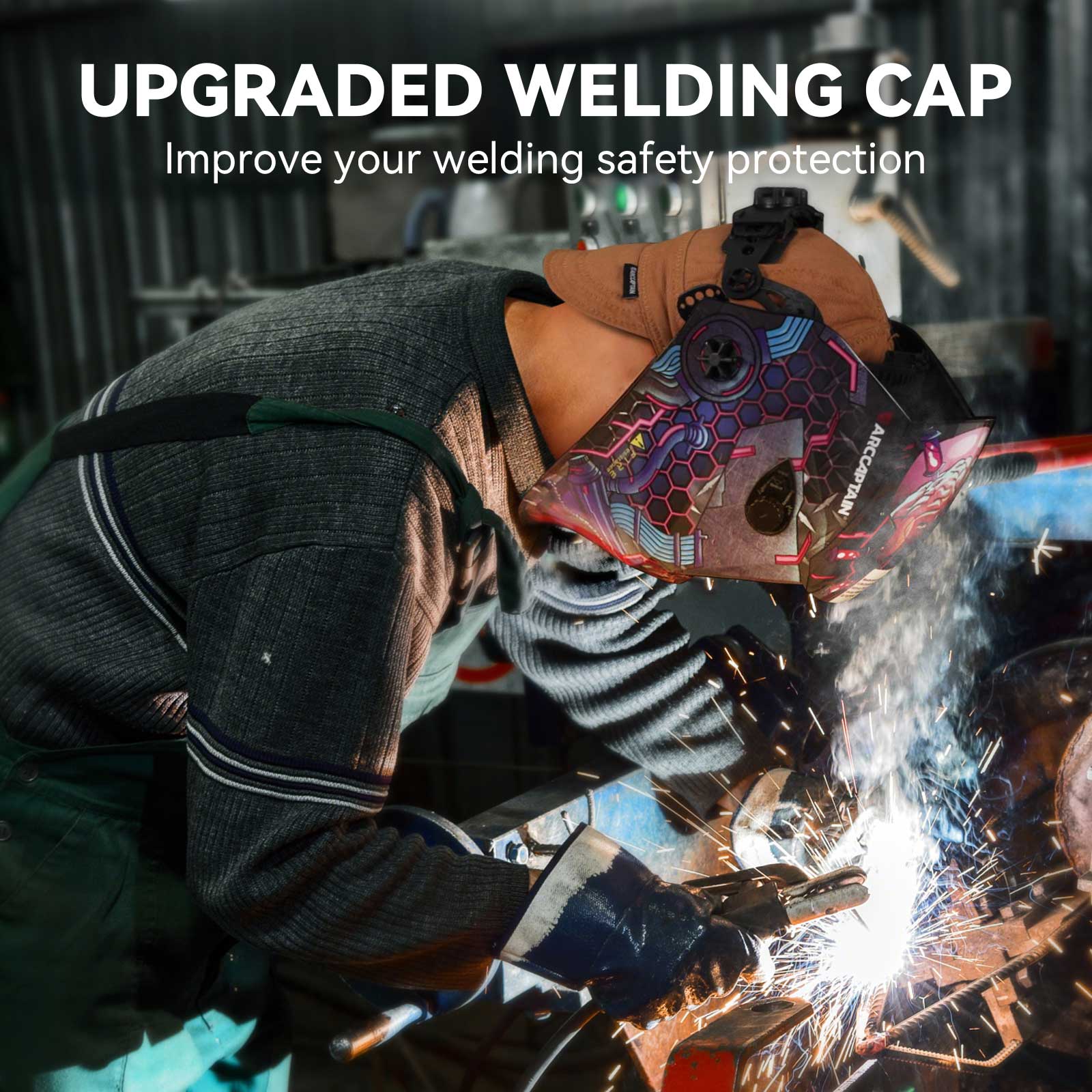 Reversible Pure Cotton Welding Cap with Elastic Retractable Band