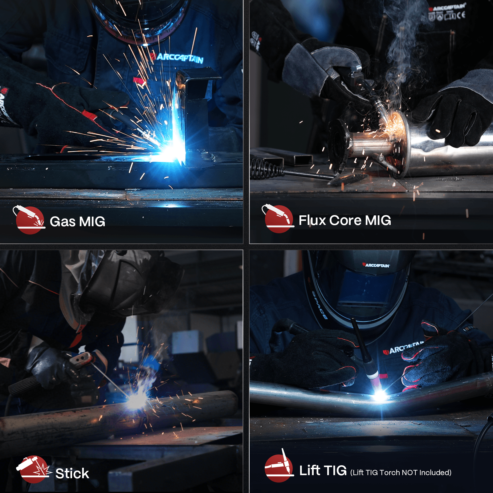 Arccaptain MIG165 Portable MIG Welder Machine For Beginners