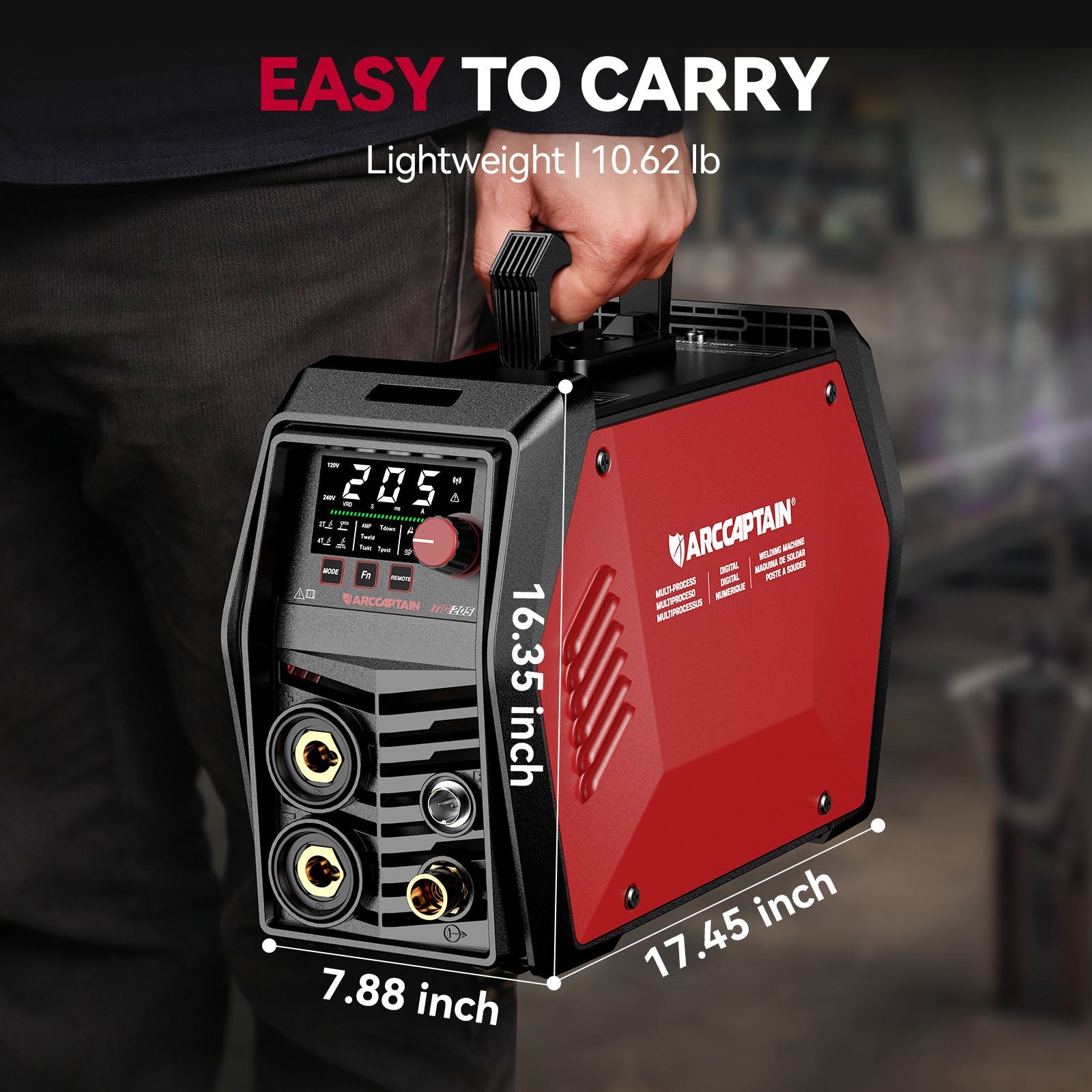 Arccaptain TIG205 Pro Cold TIG Welder with Welding Helmet