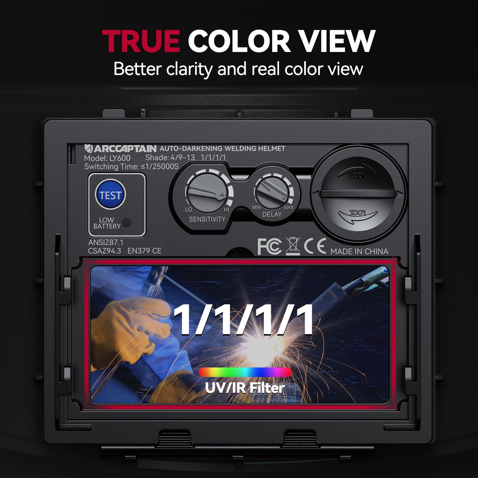 EXSpace X100 True Color Solar Powered Welding Hood