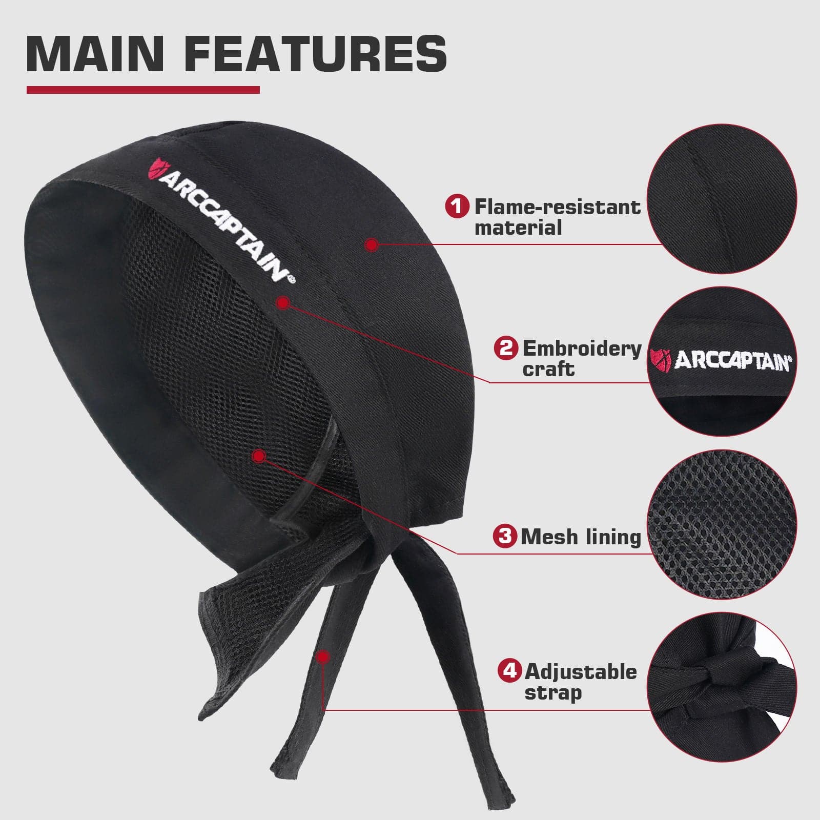 ARCCAPTAIN Welder Cap 2 Pack Fireproof & Durable Welding Cap